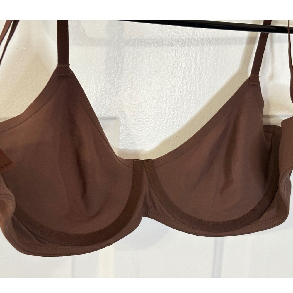 Skims Bra Women 34D Cocoa Brown Fits Everybody Unlined Demi Bra Underwire NWT - Picture 3 of 7